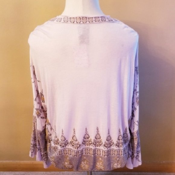 Free People Lilac and Gold Medallion Print Top - Picture 5 of 5